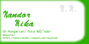 nandor mika business card